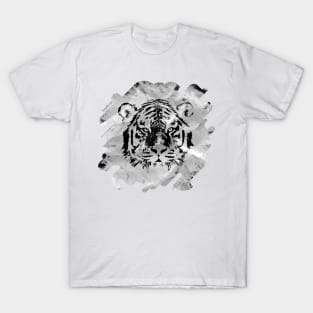 Black and white Tiger portrait  on paper canvas T-Shirt